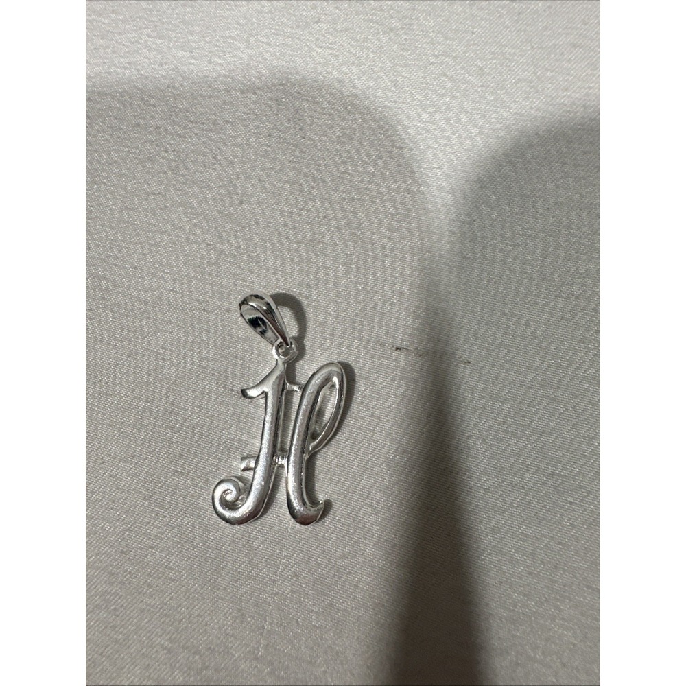 NEW H‎ Letter Pendant Charm in 925 Sterling Silver Mens Womans T2190